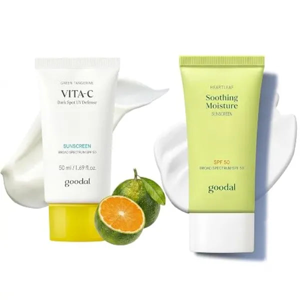 GOODAL Vita C Dark Spot Sunscreen + Heartleaf Soothing Moisture Sunscreen