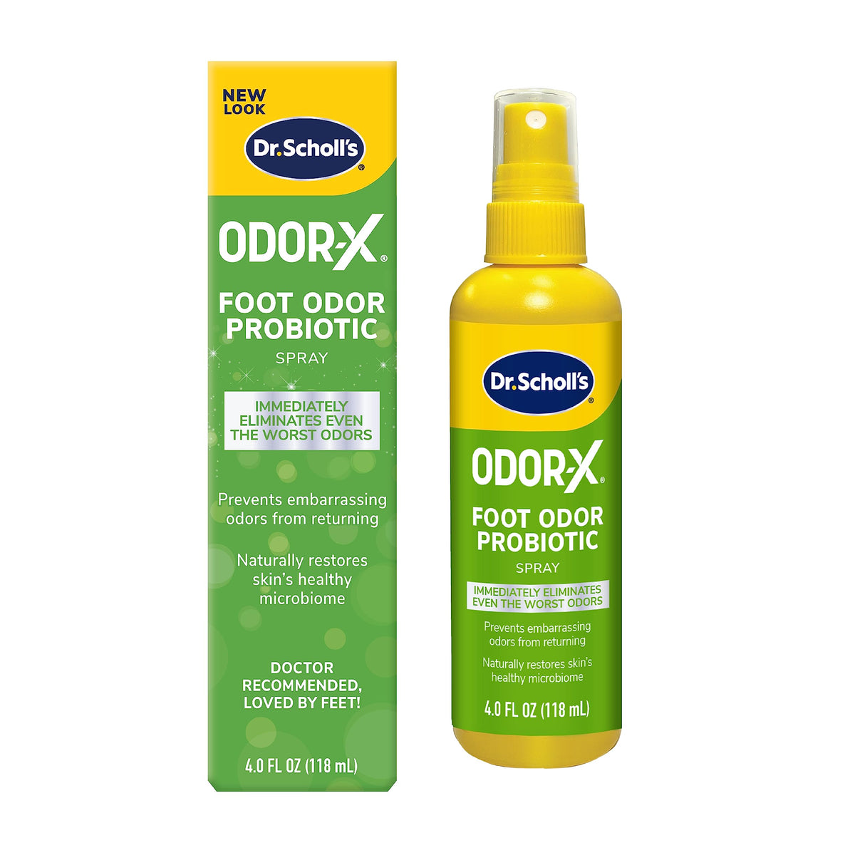 Dr. Scholl's Probiotic Foot Spray 4oz Immediately Eliminates and Prevents Odors from Returning Shoe Deoderizer, 4 Ounce