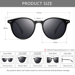 SUNGAIT Women's Classic Vintage Round Polarized Sunglasses Retro Style UV400 SGT166