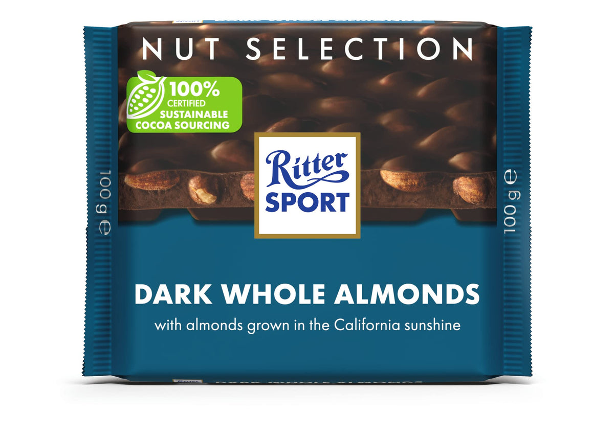 Ritter Sport Dark Whole Almond Chocolate - 100 gm