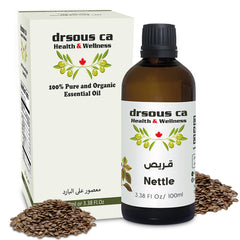 Drsous Ca Premium Stinging Nettle Seed Essential Oil 100ml | 100% Pure and Organic Cold Pressed Natural Oil for Skin care and Hair care | Glass Bottle, Made in Palestine