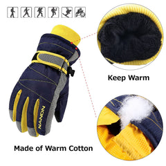 MAKINGTEC Kids Thickened Ski Gloves, Kids Winter Warm Gloves, Warmest Waterproof and Breathable Snow Gloves for Cold Weather, Cold Weather Windproof Thermal Gloves for Boys & Girls, Thick section