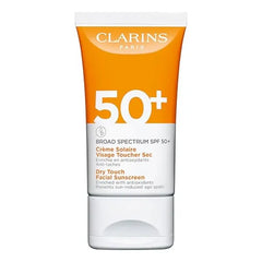 Clarins Dry Touch Face Sunscreen Broad Spectrum SPF 50+ UVA/UVB Protection Lightweight and No White Cast Enriched with Antioxidants All Skin Types, including Sensitive Skin 1.7 Ounces