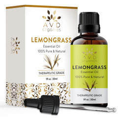 AVD ORGANICS Lemongrass Essential Oil 30ml | 100% Pure and Natural | Therapeutic Grade Essential Oil for Aromatherapy and Skincare | 1 fl. Oz