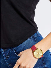GUESS Women's Stainless Steel Analog Watch with Silicone Strap
