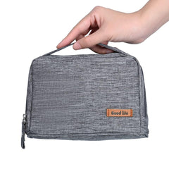 TERRIFI External Hard Drive Case Bag, Electronics Accessories Organizer Bag, Travel Organizer Bag for Men, Portable Gadget Bag for Cables, Headphone, Charger, Power Bank, Memory Card（Grey）