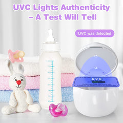 Mini Portable UV Pacifier Sterilizer - 99.99% Effective, 3-Min Quick Sterilization, USB Rechargeable, Compact UV-C Sanitizer Box for Baby Pacifiers, Bottle Nipples, Teethers, Headphones, Keys (White)