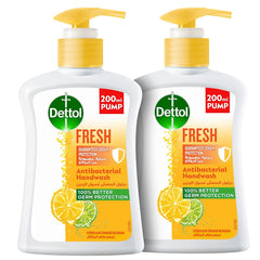 Dettol Handwash Liquid Soap Fresh Pump for Effective Germ Protection & Personal Hygiene, Protects Against 100 Illness Causing Germs, Citrus & Orange Blossom, 200ml (Pack of 2)