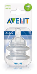 Avent Classic+ Silicone Airflex Teats Slow Flow 1 Month and Above Pack of 2