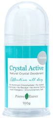 Positive Essence Crystal Deodorant Stone, Crystal Active - 100% Natural, Aluminium Chlorohydrate and Paraben Free, Unscented/Odourless, Pushup Stick, Long Lasting Thai Rock for Men and Women, 100g