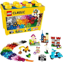 LEGO Classic Large Creative Brick Box Set, Building Toys for 4 Plus Year Old Boys & Girls, Creative Construction Kit with Windows, Doors, Wheels and a Green Baseplate, Gift for Kids 10698