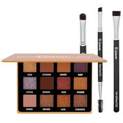 Lamora Eyeshadow Palette (Bronze) with Eyebrow Brush Set