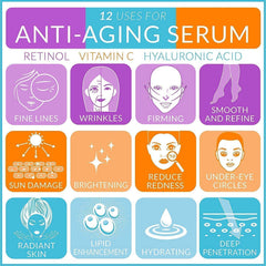 NBL NATURAL Anti Aging Set with Vitamin C Retinol and Hyaluronic Acid Serum for Anti Wrinkle and Dark Circle Remover All Natural and Moisturizing (3 x 30 ML)