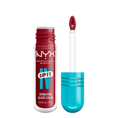 NYX Professional Makeup Lip IV Hydrating Gloss Stain, Lip Gloss, Up to 12HR Hydration, High Pigment, Wet Shine Finish, Berry Thirsty