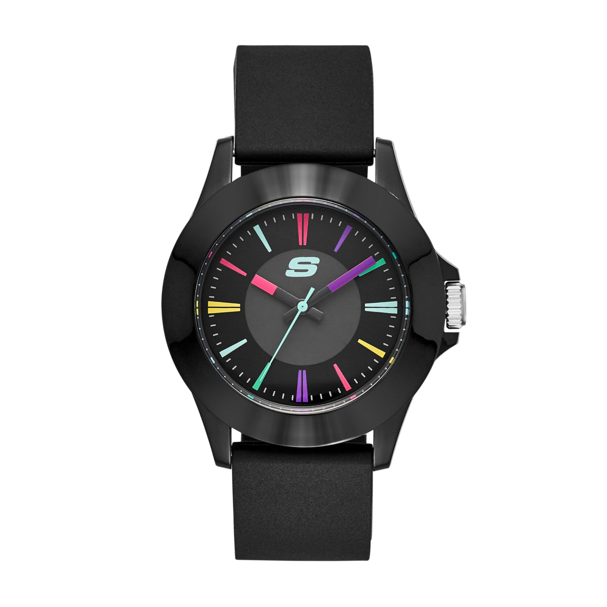 Skechers Women's Rosencrans Mid Quartz Plastic and Silicone Casual Sports Watch - Black Multi
