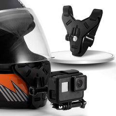 Talen Motorcycle Helmet Chin Strap Mount with Non-Slip & Shockproof Design for Action Camera Black
