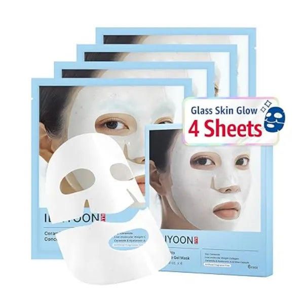 Illiyoon Ceramide Ato Concentrate Gel Face Mask Ceramide & Collagen Hydrating Overnight Hydrogel Mask with Hyaluronic Acid, Korean Pore Tightening Sleep Mask, Glass Skin Glow
