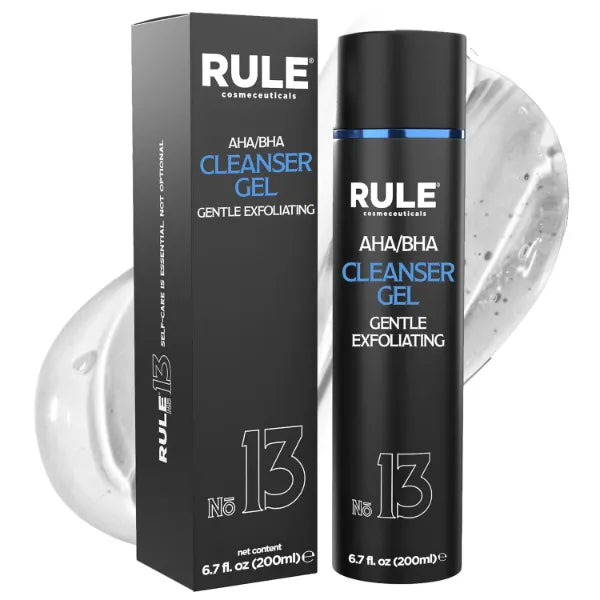 RULE COSMECEUTICALS No.13 AHA BHA Cleanser, Exfoliating Face Wash for Smooth Skin & Pores, Gentle Facial Exfoliator for Redness & Blackheads, Hydrating pH-Balanced Gel, Oily & Sensitive Skin - 200 mL