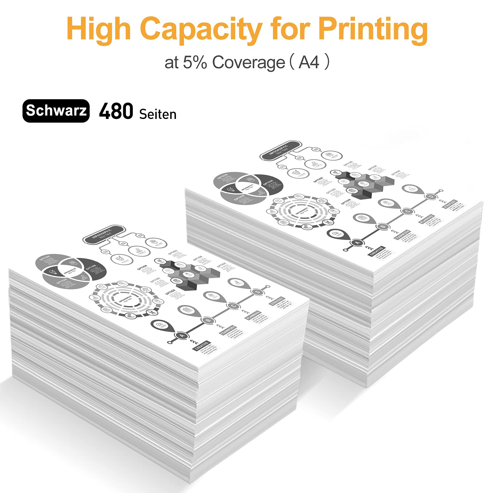 LeciRoba 301XL for HP 301 black ink cartridge and Hp 301 ink cartridges for HP Deskjet 2540 2542 3050 3050A ; HP ENVY 4500 4502 4507 5530 5532 ; Officejet 2620 2622 4630 4636 (Remanufactured,2-Black)