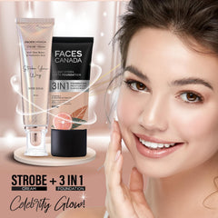FACES CANADA Strobe Cream - Rose Gold, 30ml | Primer + Highlighter + Moisturizer | Shea Butter & Hyaluronic Acid | Intense Hydration | Flawless Radiant Dewy Skin | Illuminating & Glowing Makeup Base