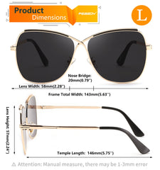 FEISEDY Womens Pilot Sunglasses Oversized Butterfly X Shape Design Cateye Cute Lady Sunglasses B2738