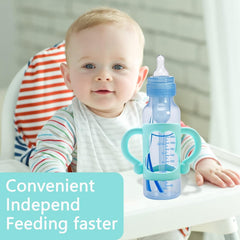 Morofme Baby Bottle Handles for Dr. Brown Narrow Baby Bottles, Pack of 4, Soft Silicone Bottle Holder with Easy Grip Handles for Self-Feeding Babies to Drink Independently