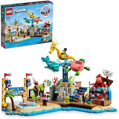 LEGO 41737 Friends Beach Amusement Park, Fun Fair Advanced Building Set with Technic Elements, Toys for 12 Plus year old Kids and Teenagers with Dolphin, Turtle, Seahorse Merry-Go-Round & Wave Machine