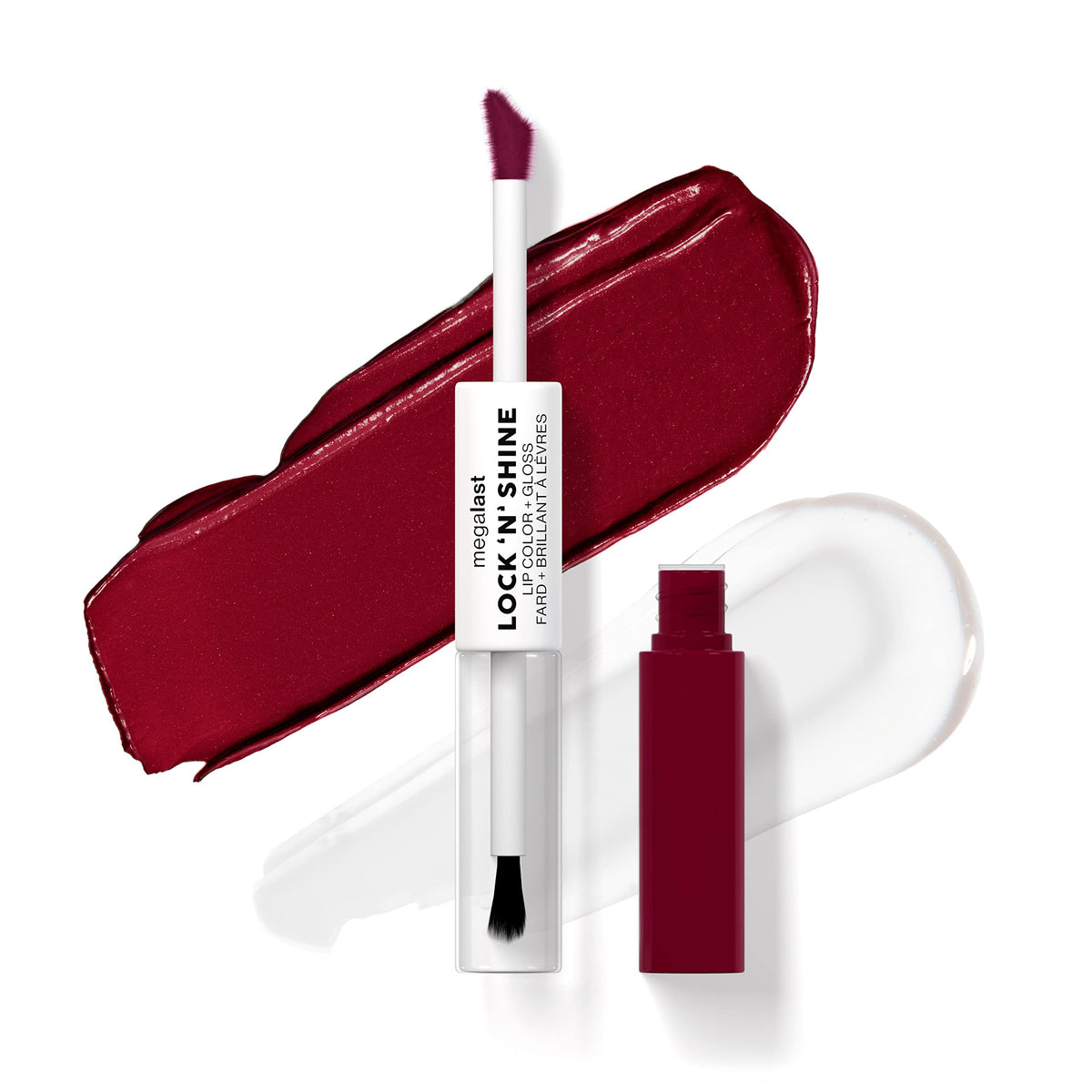 Wet n Wild Megalast Lock n' Shine, Dual-Ended Lip Colour and Clear Gloss, Vitamin E and Jojoba Oil Enriched Formula, Sizzling Siren Shade