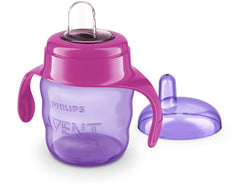 Philips Avent SCF551/05 Spout Cup, 200 ML, Green And Blue, 6+ Months with Philips Avent Spout Cup, 200 Ml, Pink/Purple, SCF551/03