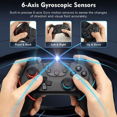 Controller for Switch, Wireless Pro Controller for Switch/Switch Lite/Switch OLED, Remote Gamepad with Joystick, Adjustable Turbo Vibration, Ergonomic Non-Slip - Black