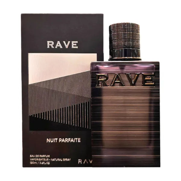Lattafa Rave Nuit Parfaite Eau de Parfum Spray, Long-Lasting Fragrance for Unisex, Spicy, Citrus, Floral, Amber - 3.4 Ounce / 100 ml