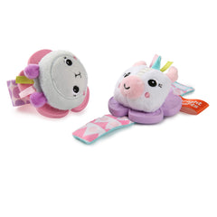 Bright Starts Rattle & Teethe Wrist Pals™ Toy - Unicorn & Llama, Piece of 1