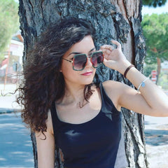 FEISEDY Women Large Hexagon Inspired Sunglasses Fashion Irregular Design Style Geometric B2503