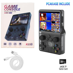 Azonee Retro Handheld Game Console, Portable Pocket Game Console, 3.5 Inch IPS Screen, 64G TF Card, Built-in 15+ Emulator and 5000+ Classic Games, Video Game Player with Linux OS and 3500mAh Battery