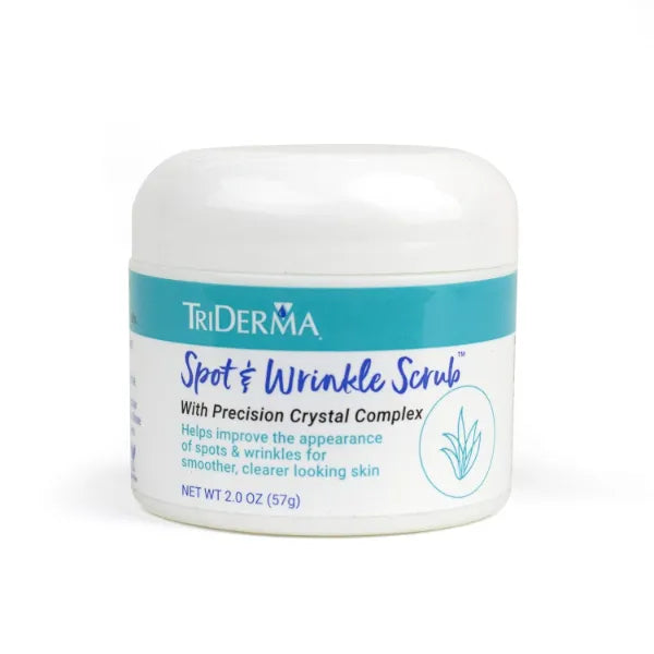 TriDerma Spot & Wrinkle Scrub for Face and Body, Microdermabrasion Gentle Exfoliator - 2 oz