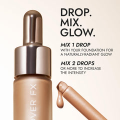 Cover FX Custom Bronzer Drops Gilded Glow 1 Fl Oz - Customizable Liquid Contour Bronzer Makeup - Weightlessly Blends with Other Skincare Products for a Sun-Kissed and Radiant Glow