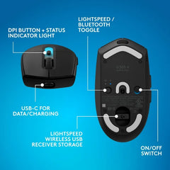 Logitech G305 X Superlight Lightspeed Wireless Gaming Mouse (910-007737) - Black