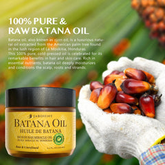 Raw Batana Oil for Hair Growth: Dr Sebi Organic Batana Oil from Honduras - 100% Pure & Natural - Promotes Thicker & Stronger Hair for Men & Women (4.2 OZ)