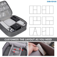 DAYONG Cable Organizer Bag, Electronic Accessories Bag, Portable Digital Storage Bag, Travel Gadgets Storage Case, Cable Organizer Bag Gadget Carry Bag for Hard Drives, Cables, Power, USB(Grey)