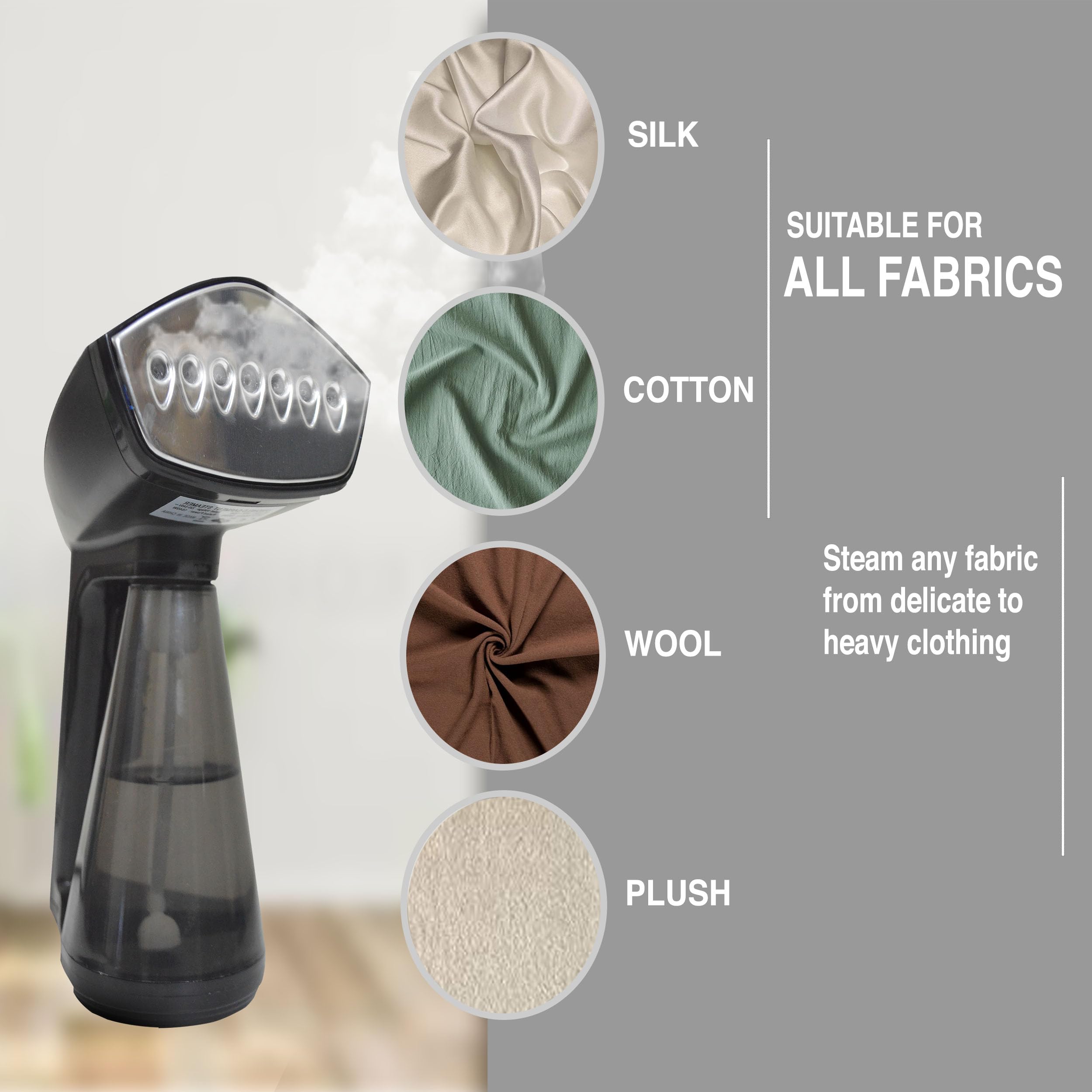 NXT Garment Steamer – Steamer Clothes, 1640 Watt Steam Iron for Clothes, Fast Heat Up Iron Steamer with 260ML Large Detachable Water Tank, Lightweight Travel Steamer for Fabrics and Clothes
