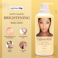 OMIC LightenUp, Anti Aging Brightening Body Lotion - 13.5 Fl oz / 400ml - Moisturizing Body Lotion - For Armpits, Elbows, Knees, and Heels - Body Moisturizer with Argan Oil, Shea Butter