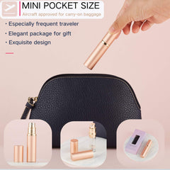 AsaNana Perfume Atomiser, Refillable & Travel Size Perfume Bottle, Leaking Proof,Bottom Pump without Funnel, Luxurious Small women and men, 5ml (Cla.-RoseGold)