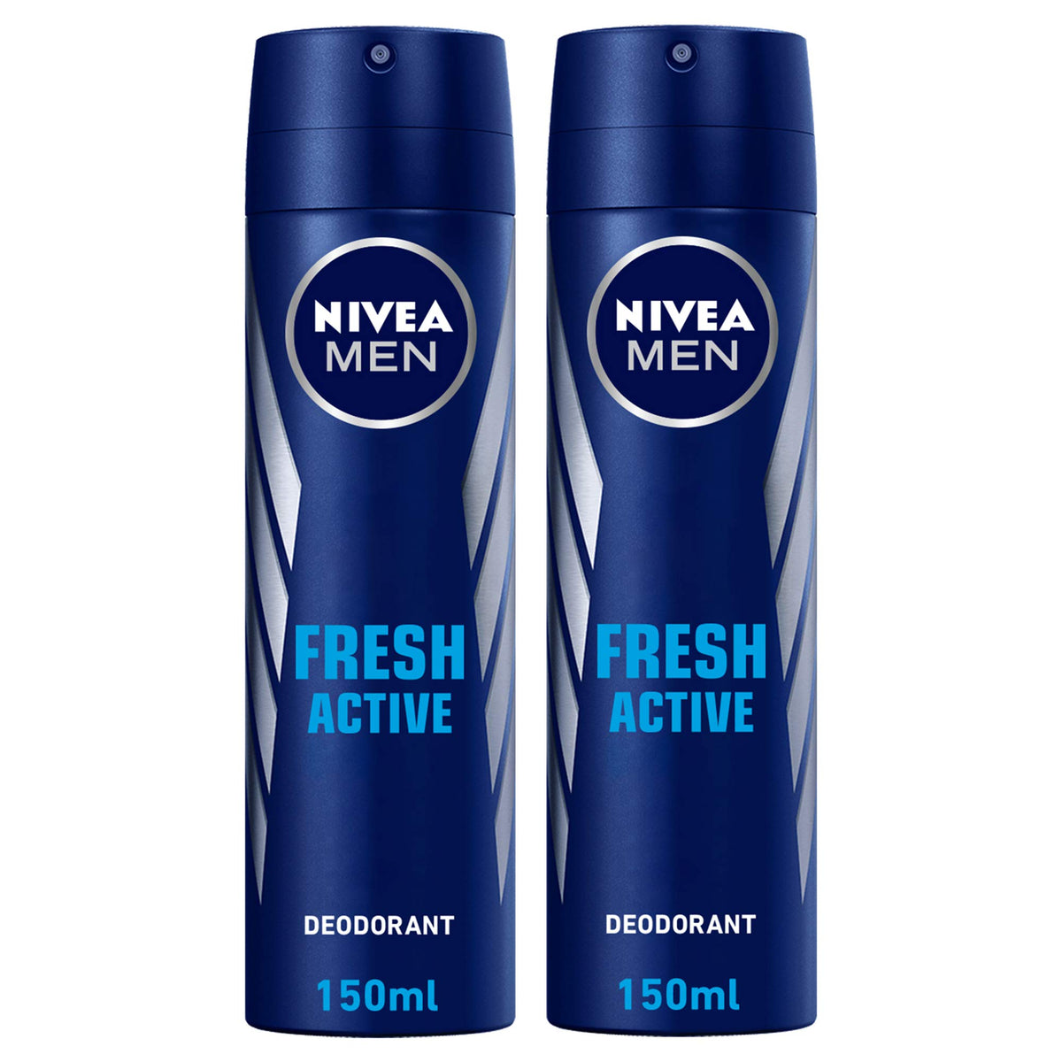 Nivea Black & White Invisible Original, Antiperspirant For Women, Spray 150ml, Pack Of 2 & MEN Antiperspirant Spray for Men, Fresh Active Fresh Scent, 2x150ml