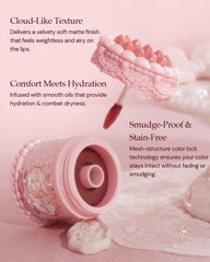 Flower Nose Strawberry Cupid Cake Lip Cream, Velvet Matte Finish, Mini Jar Design (V04 Meredith, 3.5 ml)