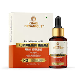 Khadi Organique Kumkumadi Tailam Face Oil for Brightening, Moisturizing & Glowing Skin - 15 Ml