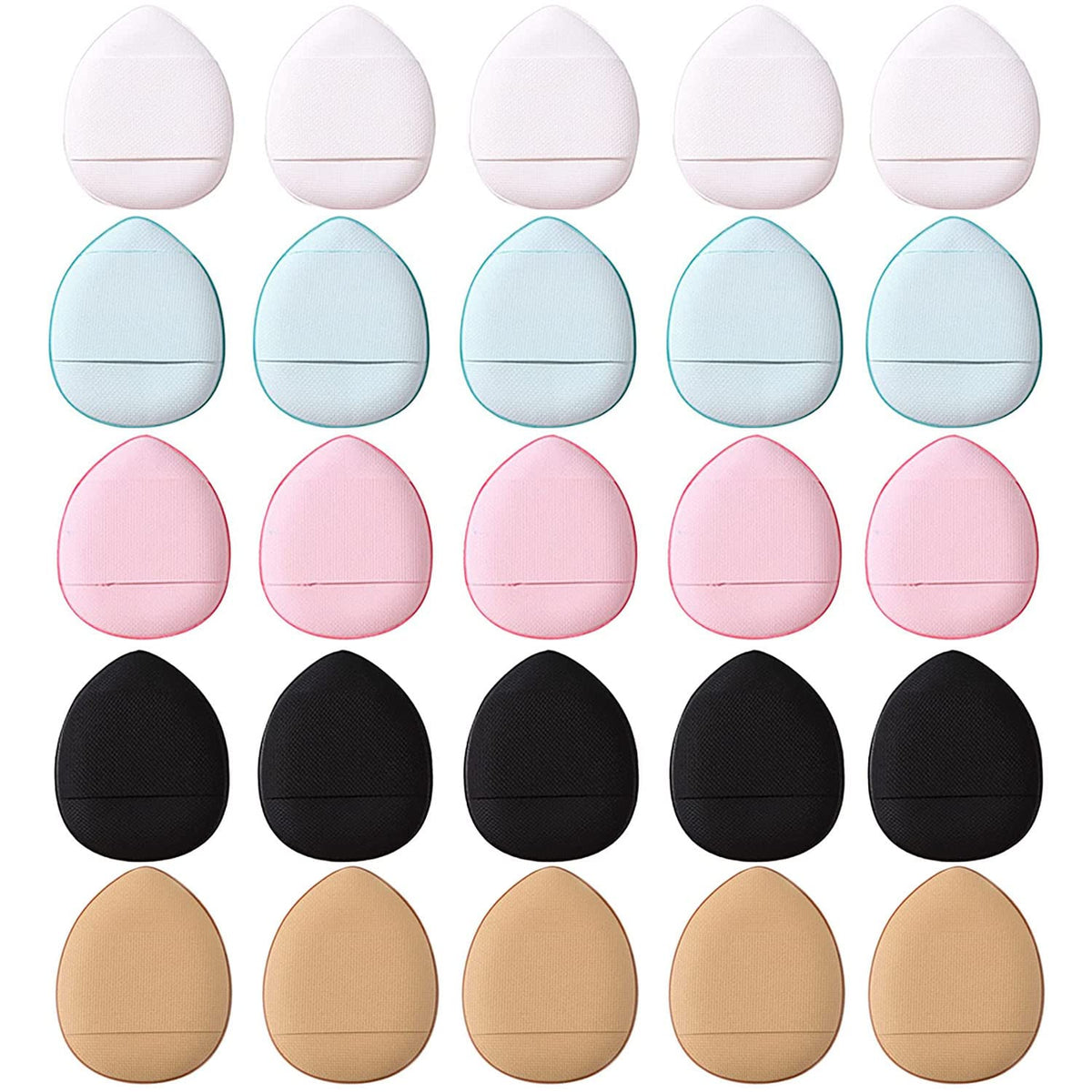 SALOCY Finger Puff, 25 Pcs Finger Powder Puff Mini Makeup Sponge Puff for Foundation Concealer Cosmetic Beauty Makeup Tools