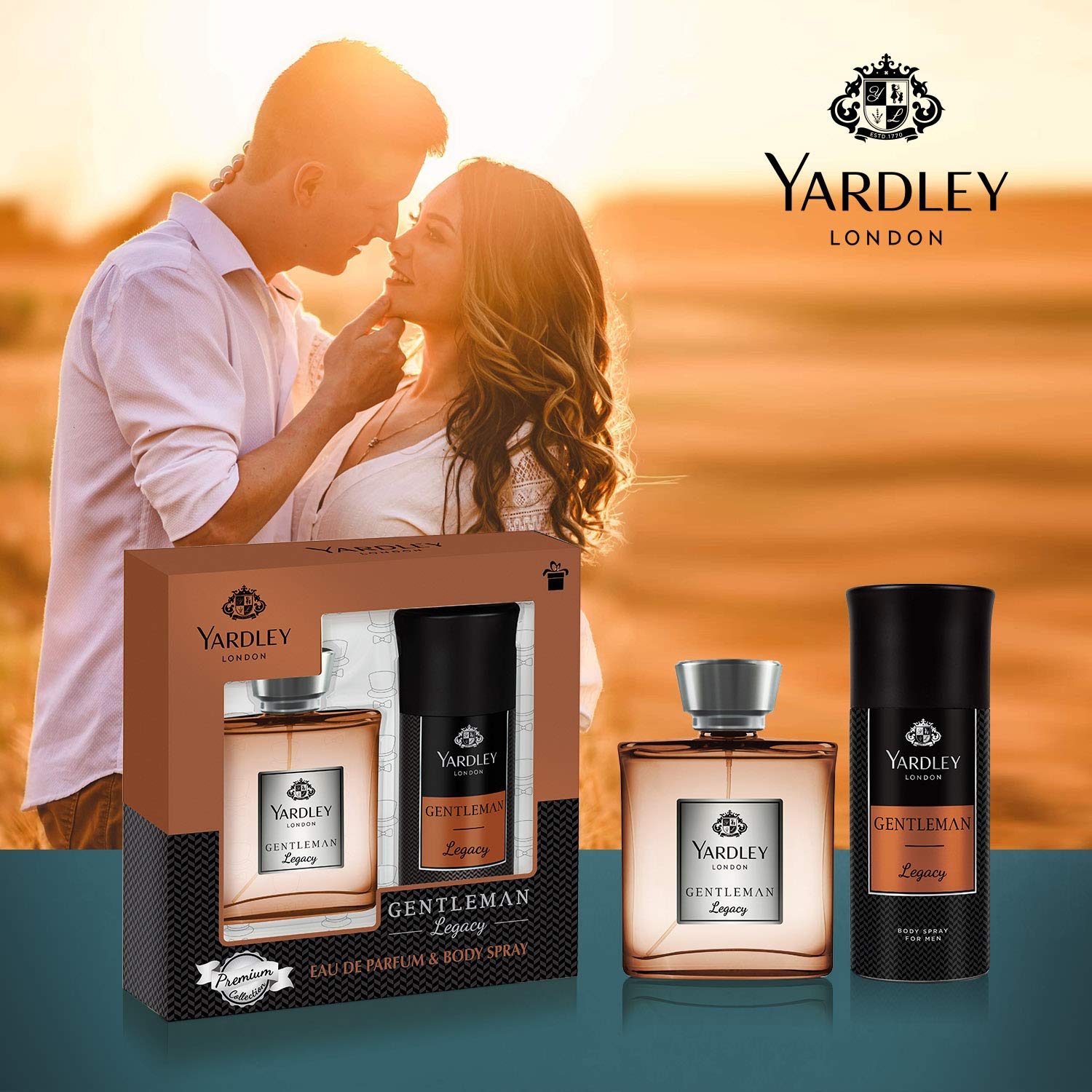 Yardley London Gentleman Legacy Perfumed Gift Set - Eau De Parfum 100ml + Body Spray 150ml | Charismatic Masculine Fragrance With Oriental Woody Notes | For Men