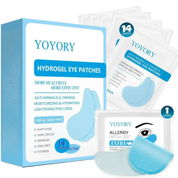 YOYORY Under Eye Patches Masks - for Dark Circles, Puffy Eyes, Wrinkles, Eye Bags, Fine Lines, Treatment with Hyaluronic Acid and Collagen, Hydrating and Moisturizing (30 Pcs)