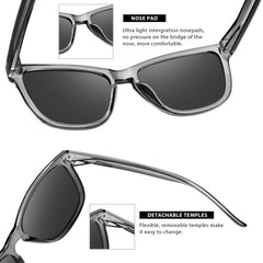KANASTAL Polarized Sunglasses for Women, Classic Square Mens Sun Glasses, Lightweight Shades for Womens Outdoor 100% UV400 Protection Driving Fishing Golf Outdoor Activities