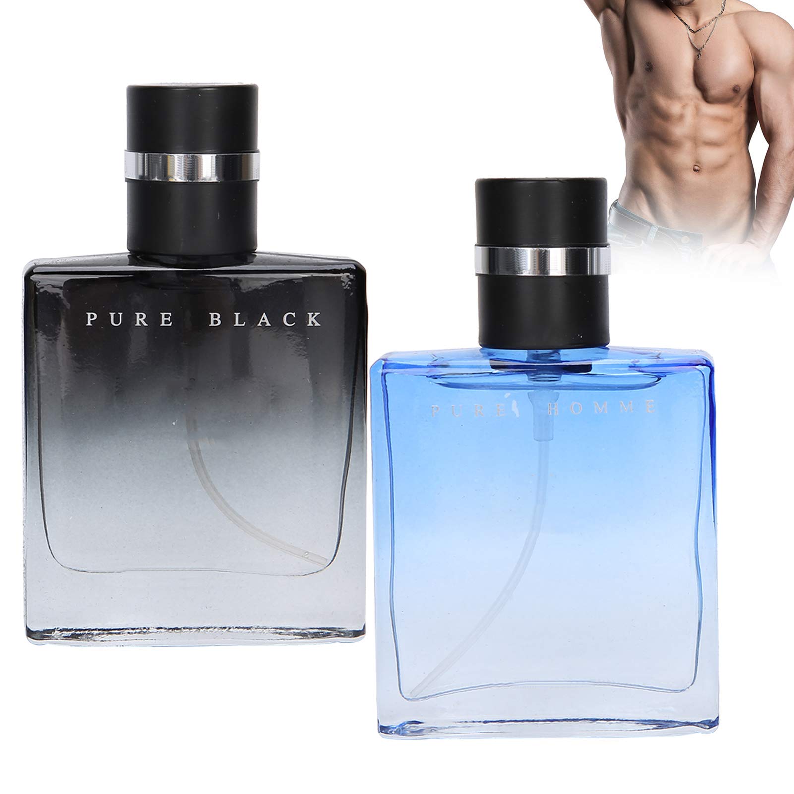 2pcs Male Perfume Kit, Cologne Perfume Men Fragrance Glass Bottle Long‑Lasting Fragrance Light Flavor Spray Perfume 30ml